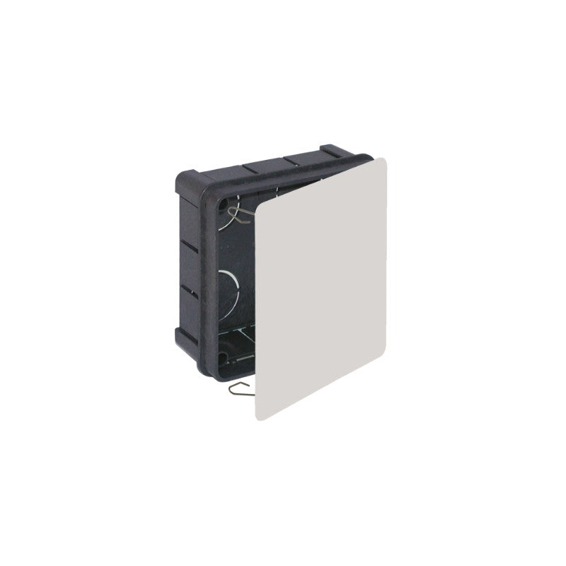CAJA CONEXION EMPOTRAR 100X100X45MM TAPA C/GARRA METALICA.PROFUNDIDAD 45MM 12 ENTRADAS P/TUBO Ø 25MM