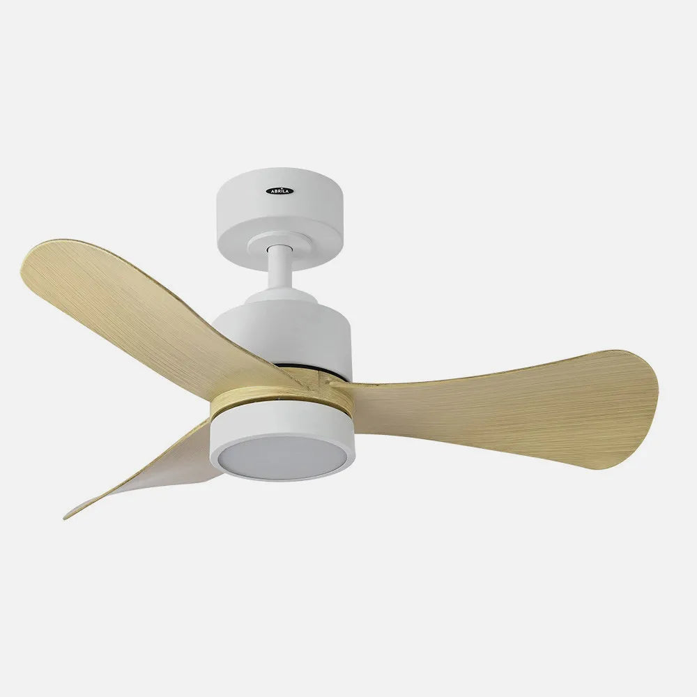 Ventilador de techo DC Zepelin 18w 1900lm Blanco/haya 3 aspas 91 de diámetro 3000-4000-6500k Control Remoto, memoria Y Temporizador