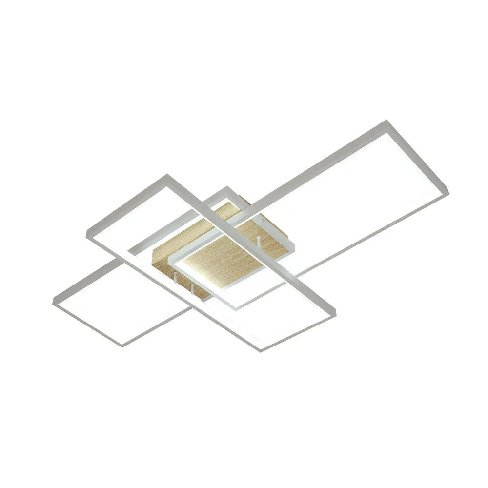 Lámpara Plafón Madaleta 134w 3000-4000-6500k Blanco/haya 14740 Lm Control remoto, memoria Y Regulación de intensidad 9,5x79x49,5cm