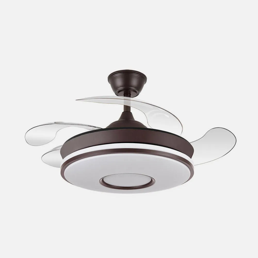 Ventilador de techo retráctil DC Dani Mini 59w Marrón 4asp 91d 6980lm 3000-4000-6000k Regulación de intensidad Remoto,memoria,temporizador
