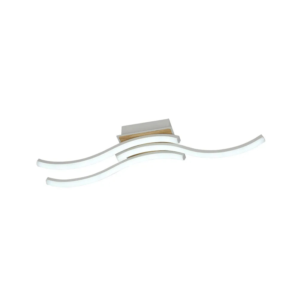 Lámpara Plafón Murray 48w 3000-4000-6500k Blanco/haya 5280lm Control remoto, memoria Y Regulación de intensidad 9,5x62x11cm