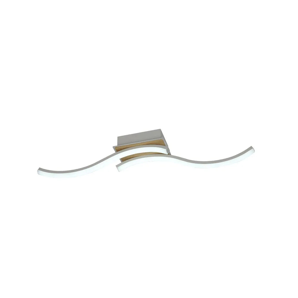 Lámpara plafón Murray 32w 3000-4000-6500k Blanco/haya 3520lm Control remoto, memoria Y Regulación de intensidad 9,5x62x11cm