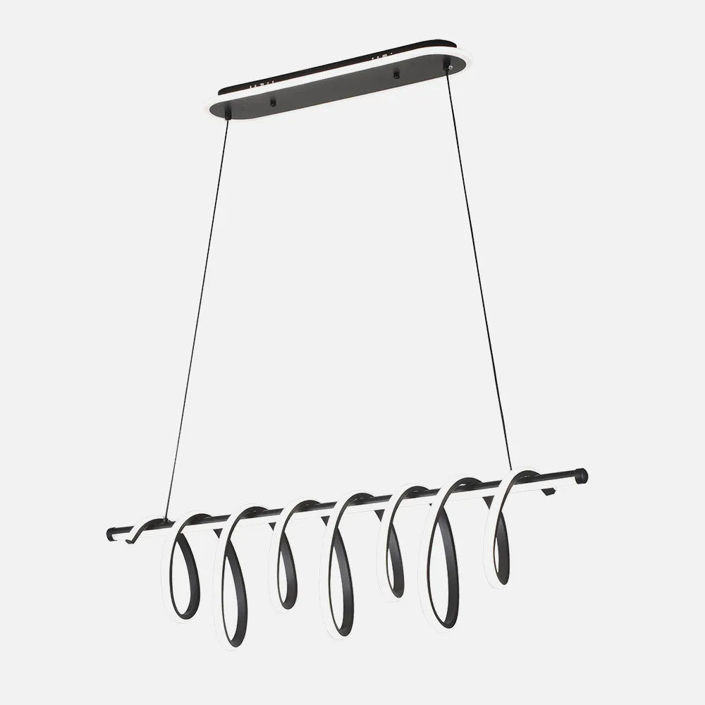 Lámpara Colgante Premium Negro 157w 3000-4000-6000k 13884lm C/luz Ambiente Remoto Y Regulación de intensidad Regx90x26cm