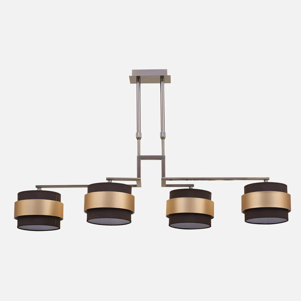 Lampara de techo 4aa Bremen Cuero/marrón-oro 4xe14 Regulable x92x25 Cm