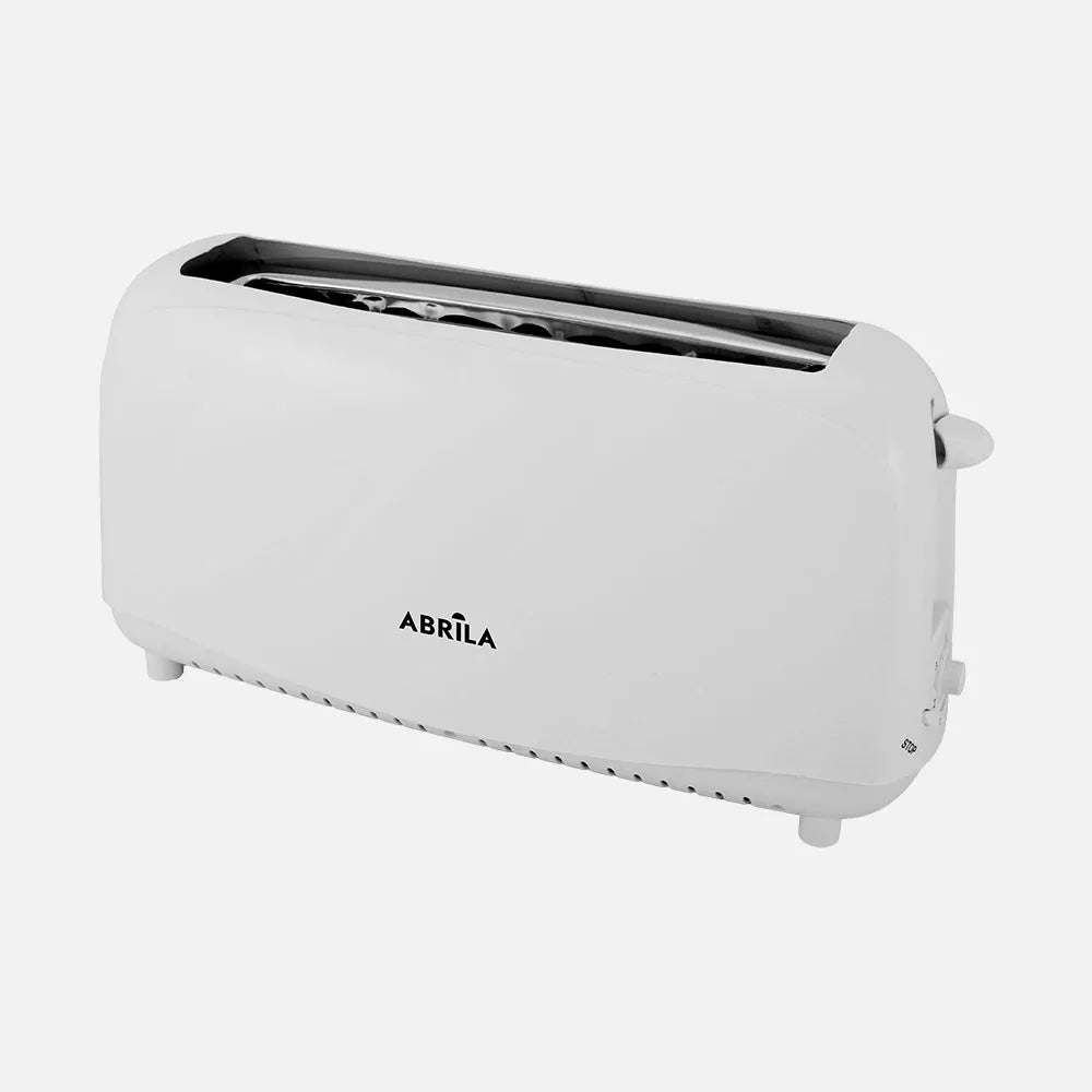 Abrila Tostador de Pan Tormes 750w Blanca con 7niveles de tostado, 1 ranura, apagado automático, función descongelación, recalentar. 18,5x38,5x12,5cm