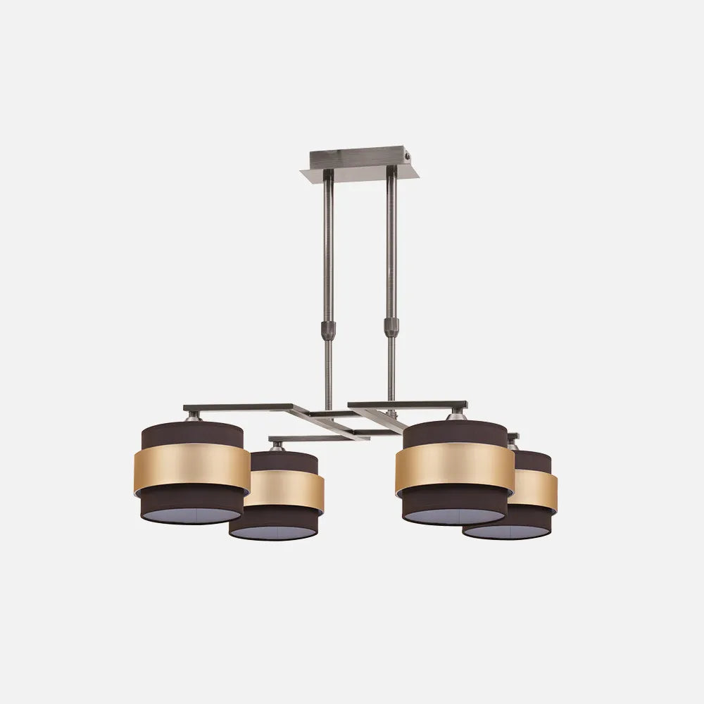 Lampara de techo 4dh Bremen Cuero/marrón-oro 4xe14 Regulable x60x60 Cm