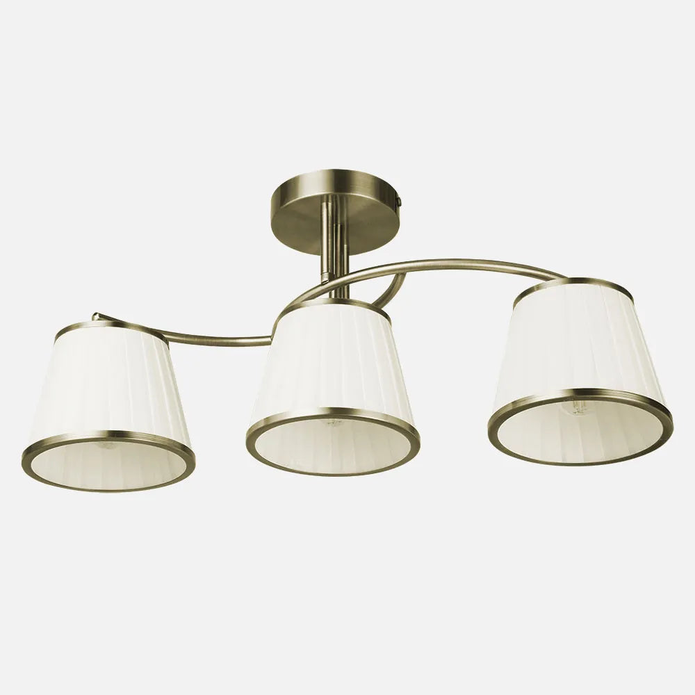 Lampara Lantanas 3xe27 Cuero Pantalla beis 24x56x15,5 Cm