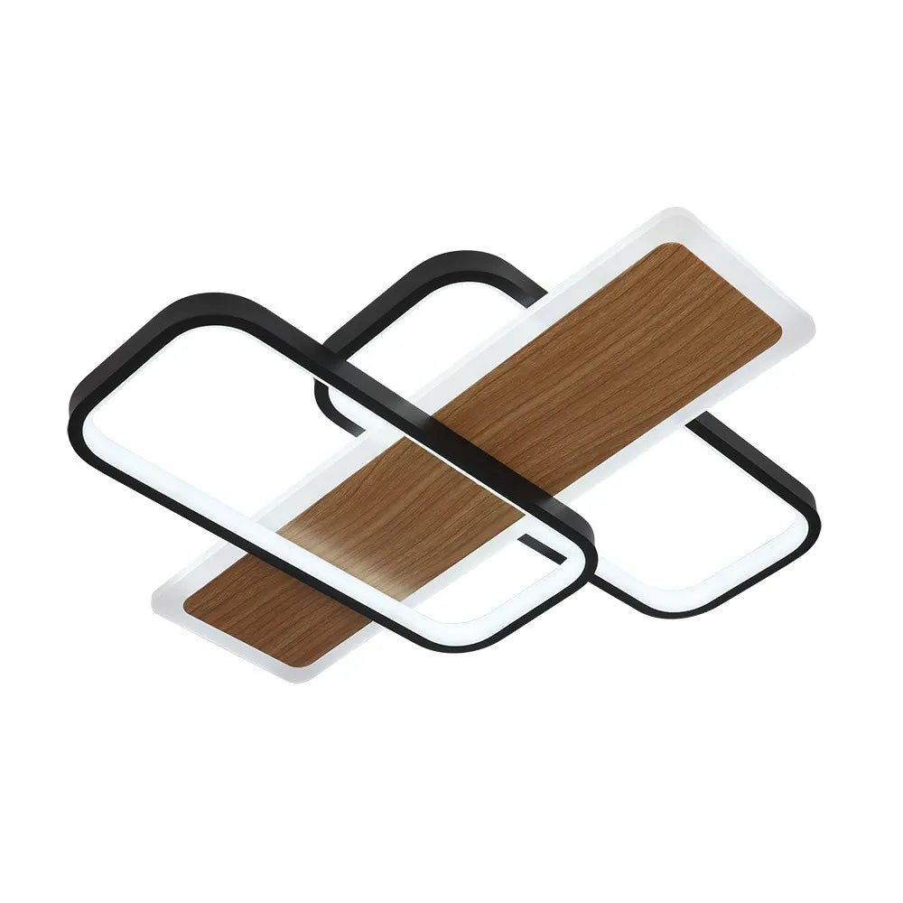 Lámpara Plafón Forqueta 120w 3000-4000-6500k Negro/madera 13200 Lm Control remoto, memoria Y Regulación de intensidad 6x50,5x49,5cm