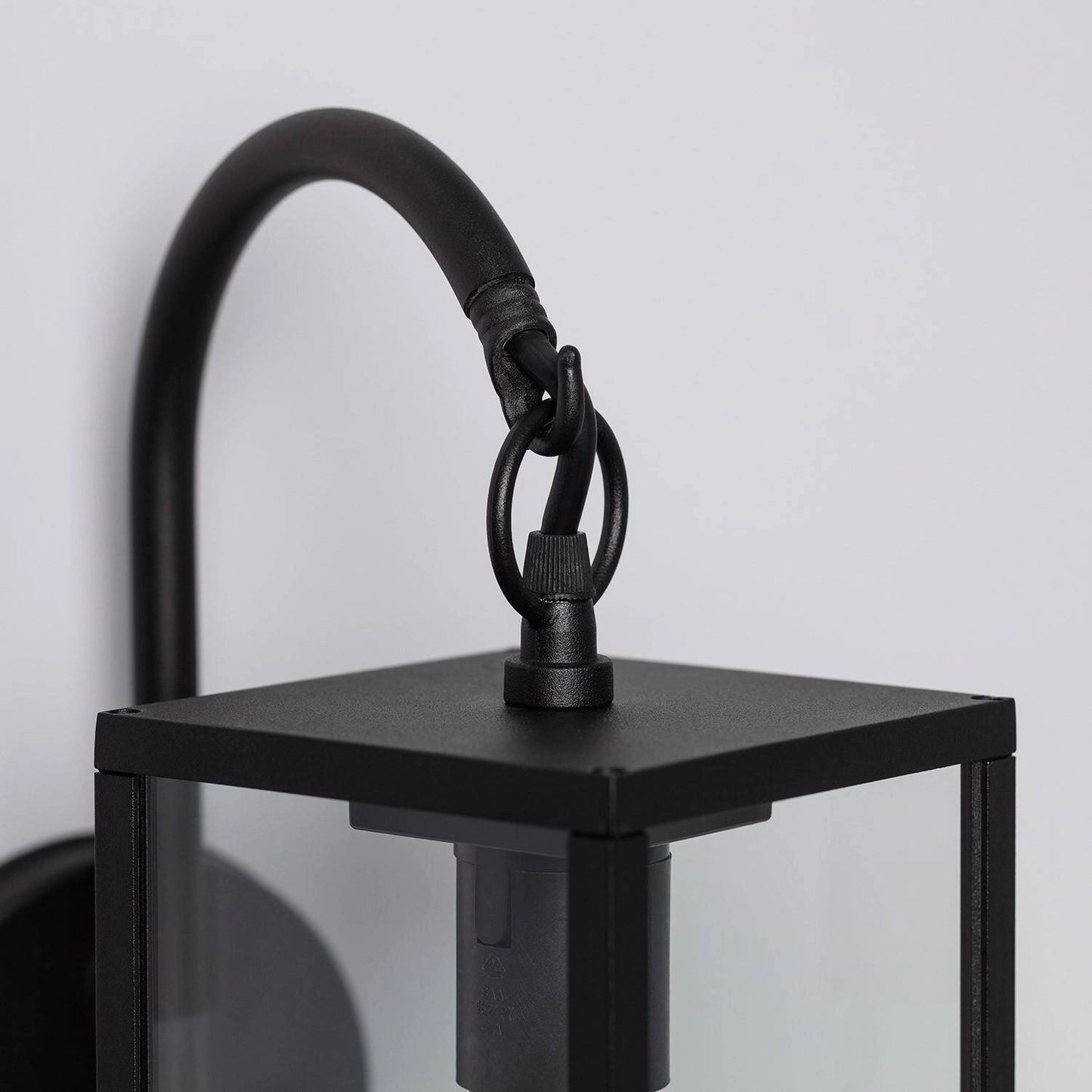 Lámpara de Pared Exterior de Aluminio y Cristal Brazo Superior Atrium Negro