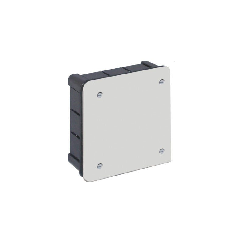 CAJA CONEXION EMPOTRAR 100X100 MM TAPA C/TORNILLOS PROFUNDIDAD 45 MM 12 ENTRADAS P/TUBO Ø 25 MM.