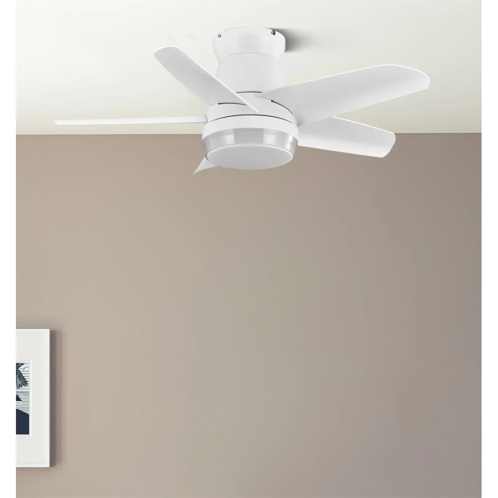 Ventilador de techo DC Neutron 24w 2400lm Blanco 5 Aspas 91 diámetro 3000k,4500k,6000k, Remoto + temporizador + memoria