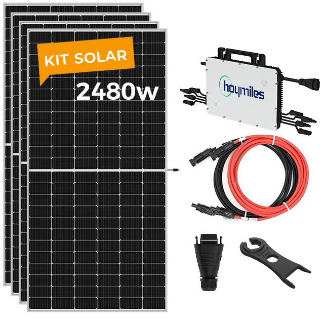 Kit Solar Autoconsumo 2480Wp Microinversor con 4 paneles