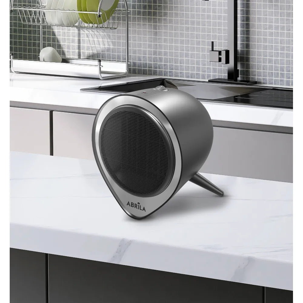 Termoventilador Ceramico Andino 1500w Negro/plata 2potencias,protecc.sobrecalentamiento,antivuelco 21x18x18cm