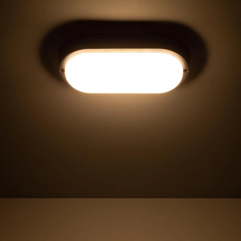 Plafón LED 25W Oval para Exterior 96x198 mm IP65 Hublot Black
