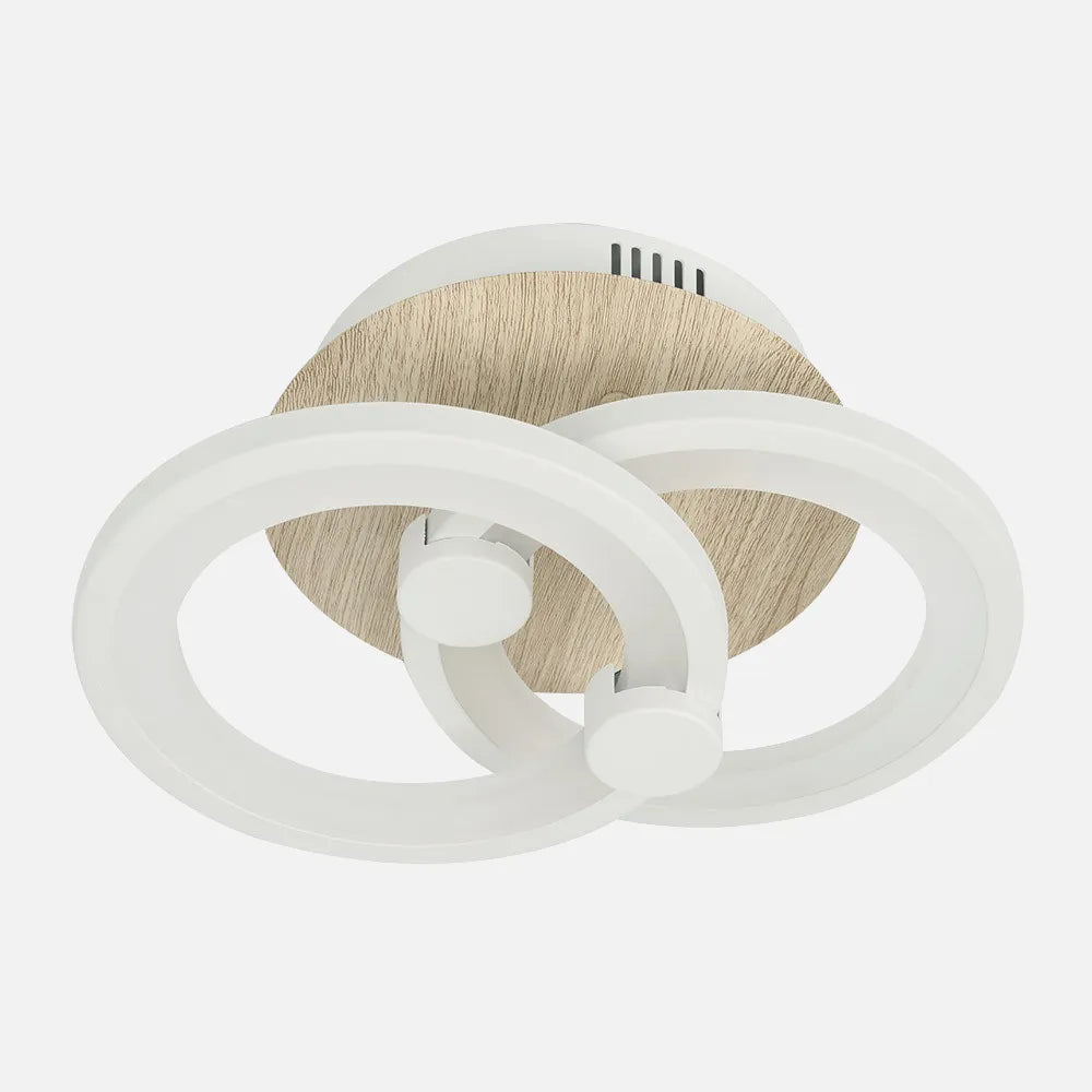 Lámpara Plafon Sydney 32w 3000-4000-6500k Blanco/madera Clara 14x 30x20cm 4160 Lumenes Remoto,regulable,memoria