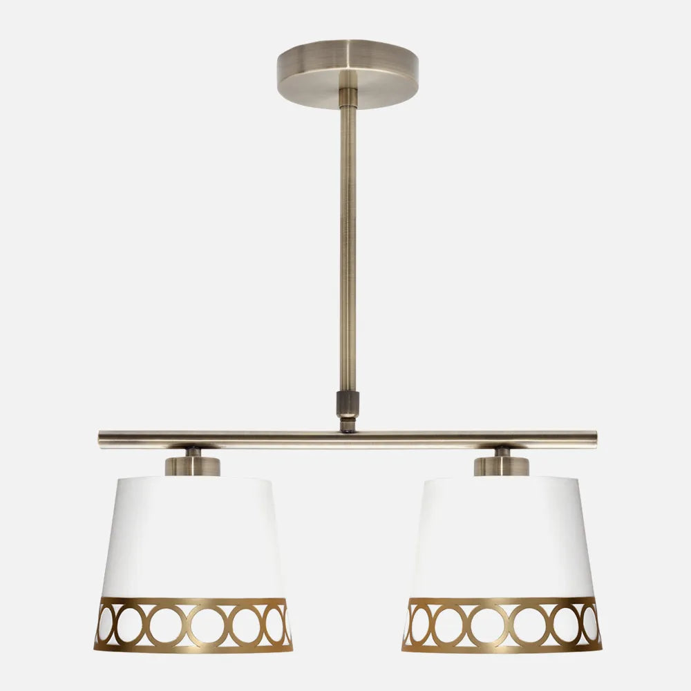 Lampara Dalia 2xe14 Blanco/oro Regx40x16 Cm