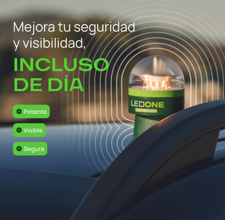 PF LED ONE LEDONE Connected - Baliza V16 Obligatoria DGT en 2026. Homologada y con Geolocalizador con SIM Telefónica y Datos Gratis hasta 2041