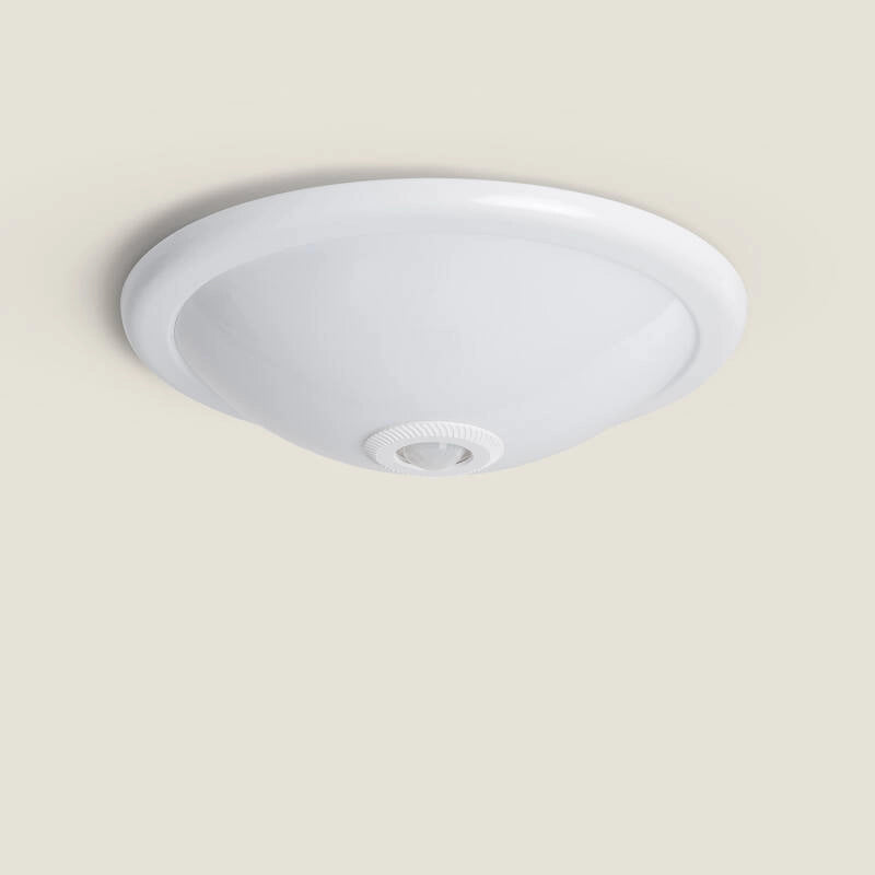 Plafón LED Techo 2x E27 Circular con Sensor de Movimiento PIR y Crepuscular Design