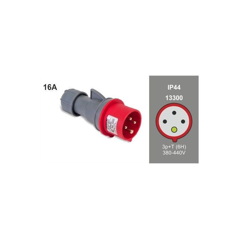 Clavija aerea 3p+t 16a 400v ip44