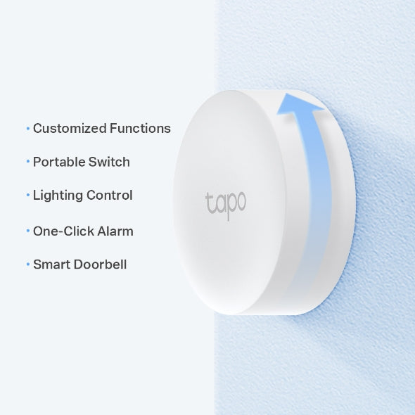TP-Link Tapo S200B Botón Inteligente, Acciones Personalizadas, Control Inteligente Dispositivos, Activación Alarma con un Clic, Batería de Larga Duración, Hub Requerido, Blanco