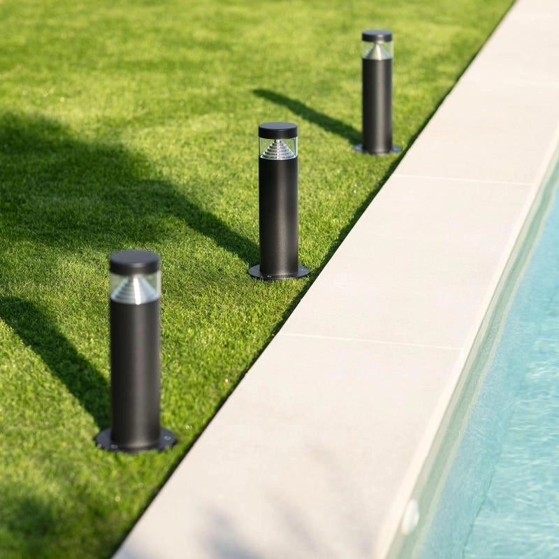 Baliza Exterior LED 5W Superficie Pie 30cm Inti Inox Negro