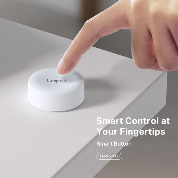 TP-Link Tapo S200B Botón Inteligente, Acciones Personalizadas, Control Inteligente Dispositivos, Activación Alarma con un Clic, Batería de Larga Duración, Hub Requerido, Blanco