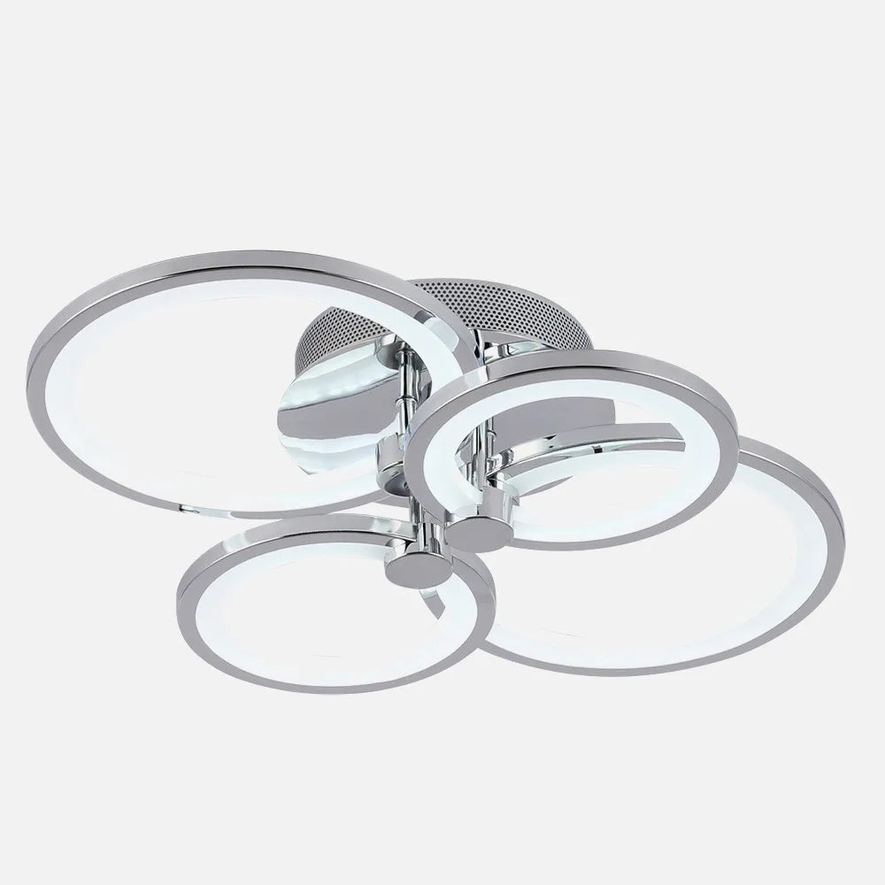 Lámpara Plafon Sydney 76w 3000-4000-6500k Cromo 13,5x55x41 Cm 10260lm Regulable,memoria Y Control remoto