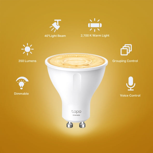 Bombilla LED Wi-Fi Inteligente GU10 (Luz Cálida)