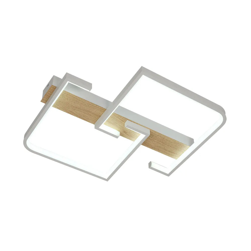 Lámpara Plafon Frondella 76w 3000-4000-6500k Blanco/haya 8360 Lm Control remoto,memoria Y Regulacion de intensidad 6x45x38cm
