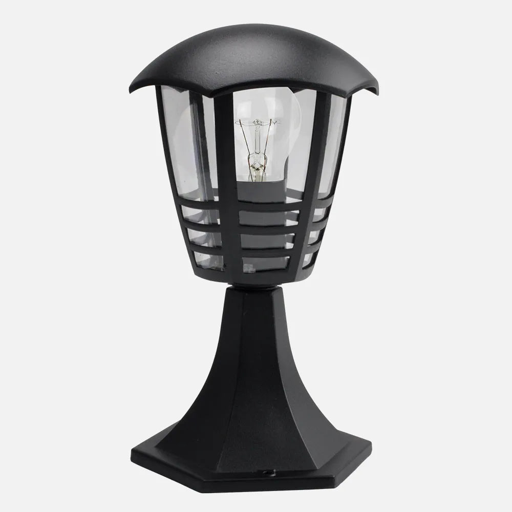 Sobremuro Exterior Aluminio Alnilan 1xe27 Negro 30x16x16 Cm Ip44