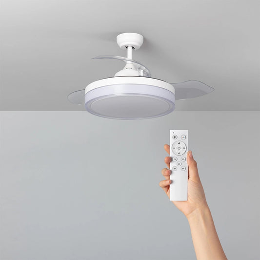 Ventilador de Techo Retráctil Silencioso Caicos Blanco 106cm Motor DC