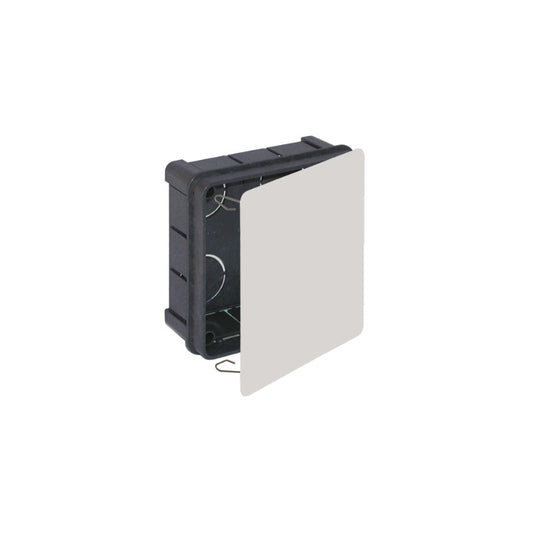 CAJA CONEXION EMPOTRAR 100X100X45MM TAPA C/GARRA METALICA.PROFUNDIDAD 45MM 12 ENTRADAS P/TUBO Ø 25MM