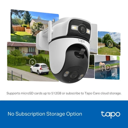 Cámara Exterior Doble Lente Tapo C545D | 2K+2K y Cobertura 360°