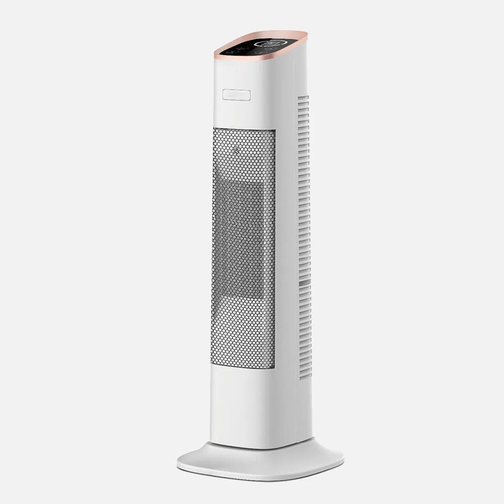 Termoventilador Ceramico Vertical 2000w Bl/oro C.remoto 2potenc.3func.Termost.reg. Oscilante Antivuelco Temporiz. 62x23,5x23,5cm
