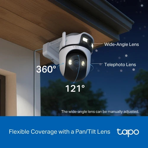 Cámara Exterior Doble Lente Tapo C545D | 2K+2K y Cobertura 360°