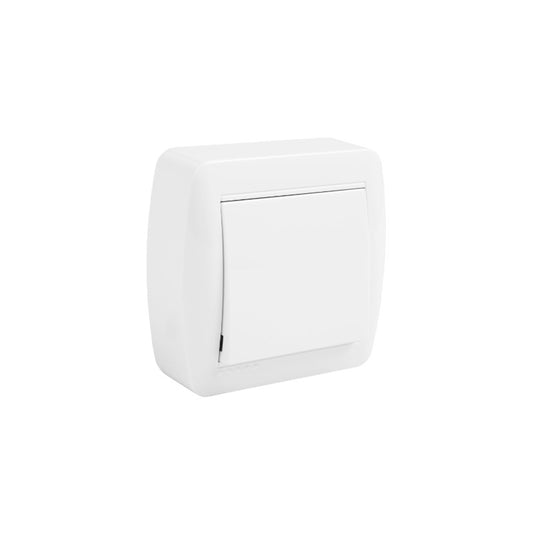 CONMUTADOR/INTERRUPTOR 10AX 250V~ EMBORNAMIENTO POR TORNILLO.DE SUPERF.COLOR BLANCO 74X72X28MM ENTRA