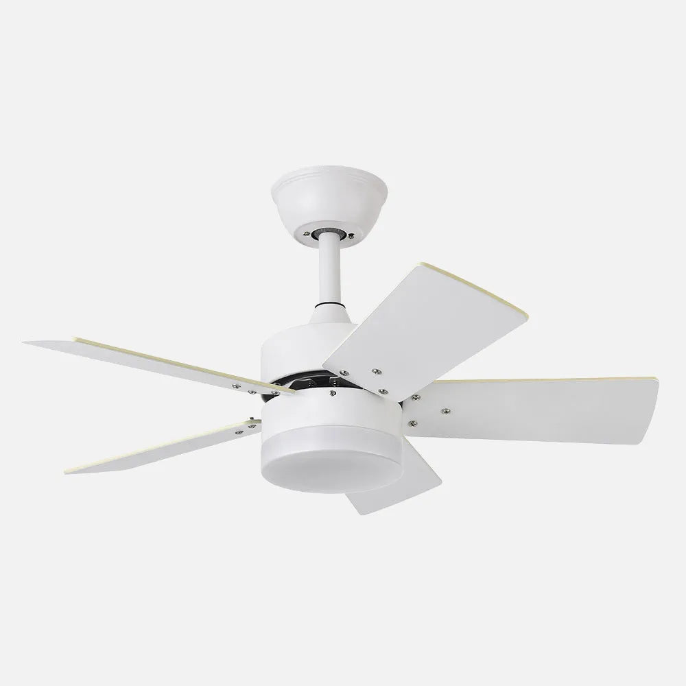 Ventilador de techo Dc Marta 36w Blanco 5 Aspas Reversibles Blanco/haya 41x76 diámetro 3060lm Control Remoto , Memoria Y Temporizador 3000k,4000k,6000k