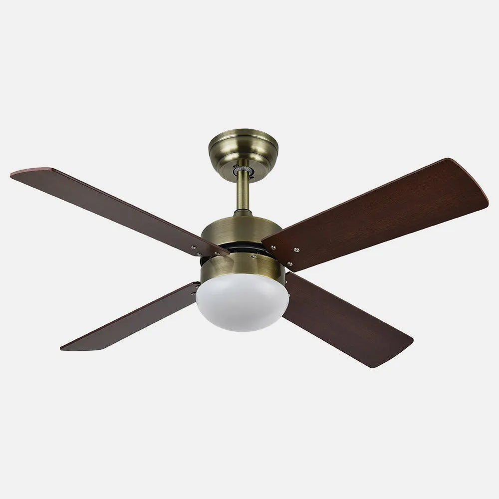 Ventilador de techo DC Sofia 2 bombillas E27 Cuero 4 Aspas Reversibles cerezo/nogal 40x107d Control Remoto Temporizador