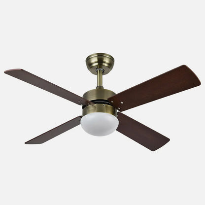 Ventilador de techo DC Sofia 2 bombillas E27 Cuero 4 Aspas Reversibles cerezo/nogal 40x107d Control Remoto Temporizador
