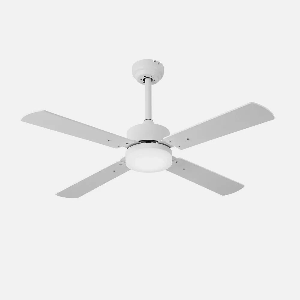 Ventilador de techo 18w DC Hupe Blanco 4 Aspas blanco/haya 6 Velocidades 107 de diámetro Control Remoto, memoria Y Temporizador 3000-4000-6000k
