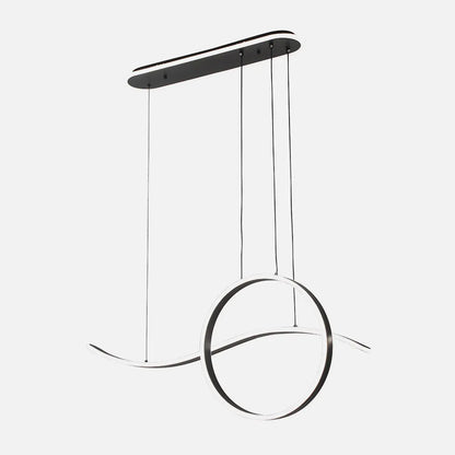 Lámpara Colgante Style Negro 205w 3000-4000-6000k 17940lm C/luz Ambiente Remoto Y Regulación de intensidad Regx100x15cm