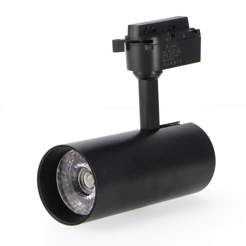 Foco led para carril black aras 30w monofasico cct negro cct