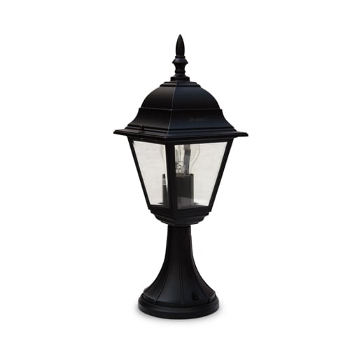 Aplique Farol Negro Aluminio Sobremuro IP44 39cm (1XE27)