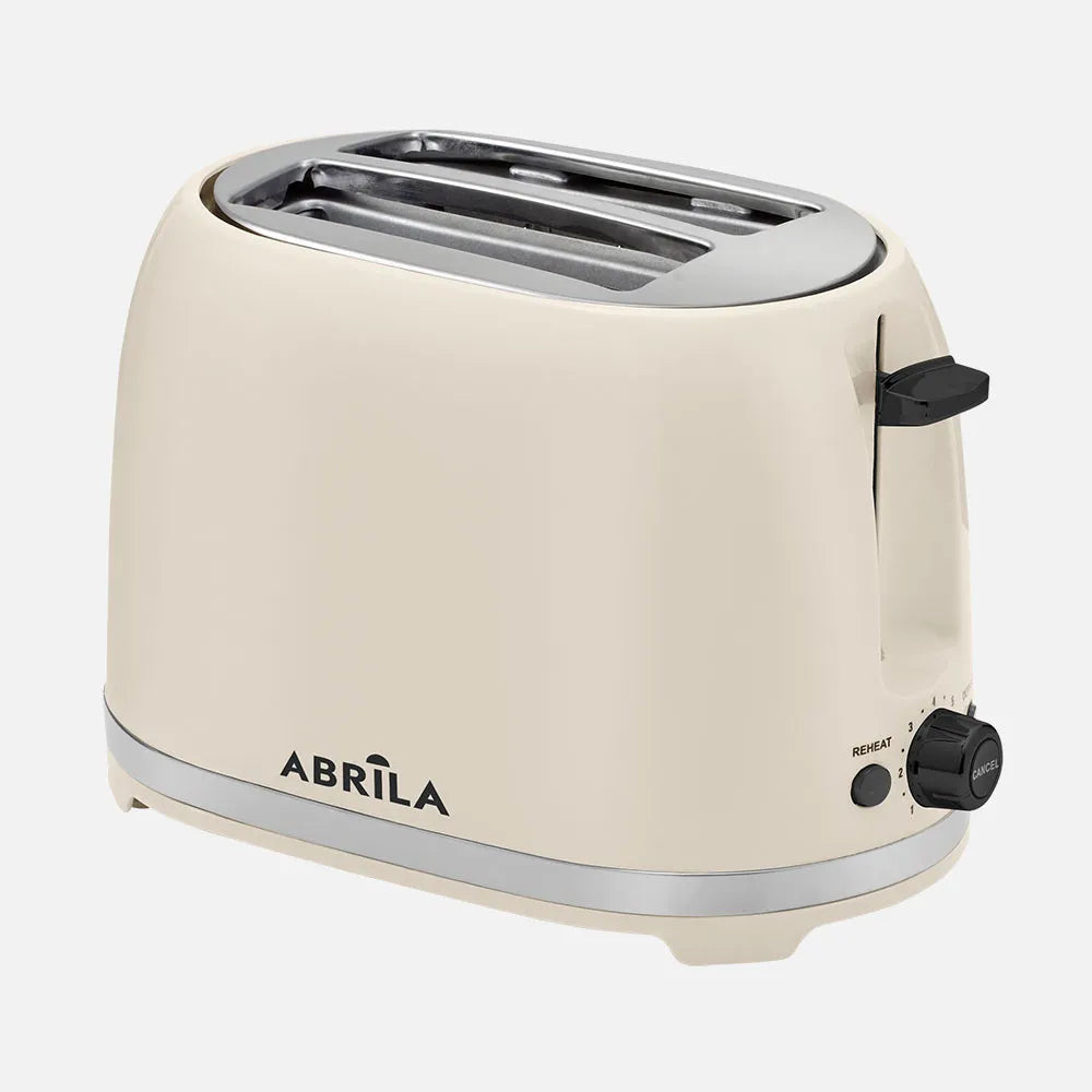 Abrila Tostador de Pan Tambre 850w Beis con 7niveles de tostado, función descongelación, Apagado Automático, 2ranuras, recogemigas, 19x28x17cm