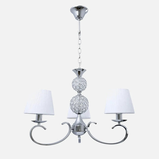 Lampara Ordoñez 3xe14 Cromo Pantalla Blanca Regx60x60 Cm