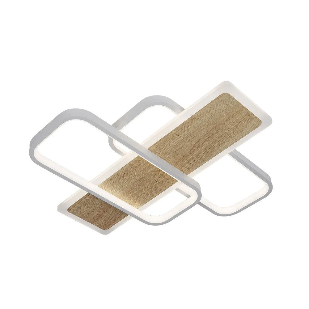 Lámpara Plafón Forqueta 120w 3000-4000-6500k Blanco/haya 13200 Lm Control remoto, memoria Y Regulación de intensidad 6x50,5x49,5cm