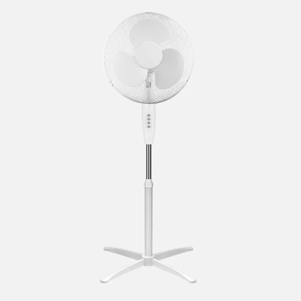 Ventilador De Pie Flip 45w Blanco 3 velocidades 3 aspas 40 diámetro Orientable. Fijo Y Rotatorio Regulable 48x48cm