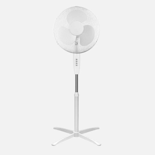 Ventilador De Pie Flip 45w Blanco 3 velocidades 3 aspas 40 diámetro Orientable. Fijo Y Rotatorio Regulable 48x48cm
