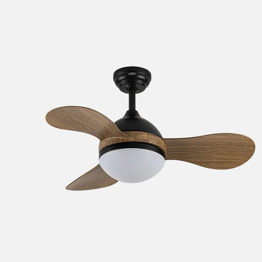 Ventilador de techo DC Solido 24w Negro 3 aspas Madera 91 de diámetro 2640lm 3000k,4000k,6500k Control Remoto + memoria + temporizador