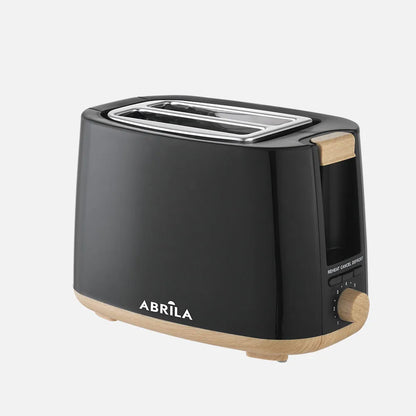Abrila Tostador Pan Ulla 750w Negro/haya con 7 niveles de tostado, descongelación, Apagado Automático, 2ranuras, recogemigas, 17x26,5x15cm